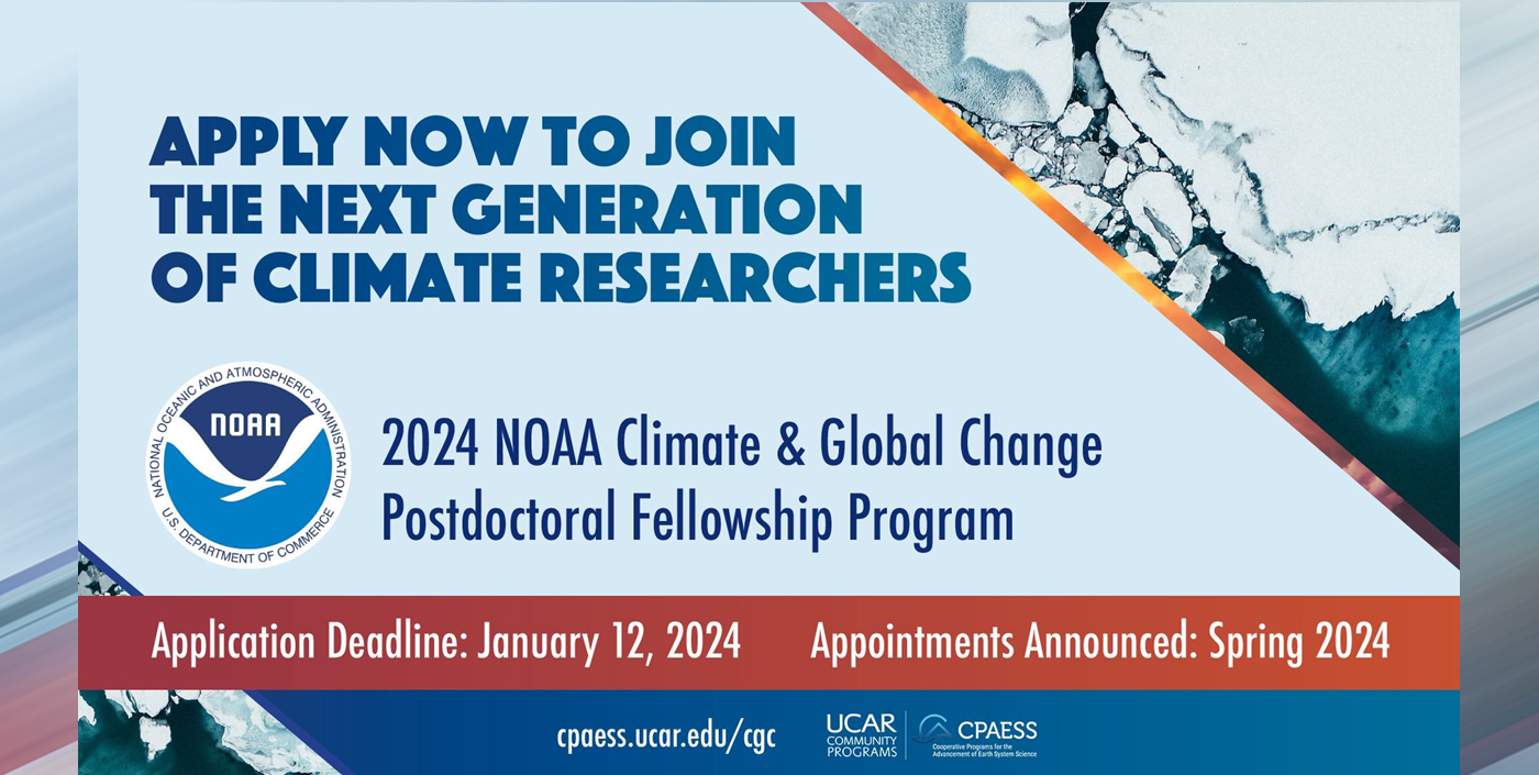 NOAA Climate And Global Change (C&GC) Fellowship Program Now Open For