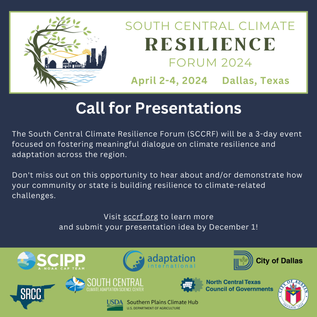 South Central Climate Resilience Form 2024 Call for Presentations 