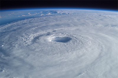 view from space of Hurricane Isabel
