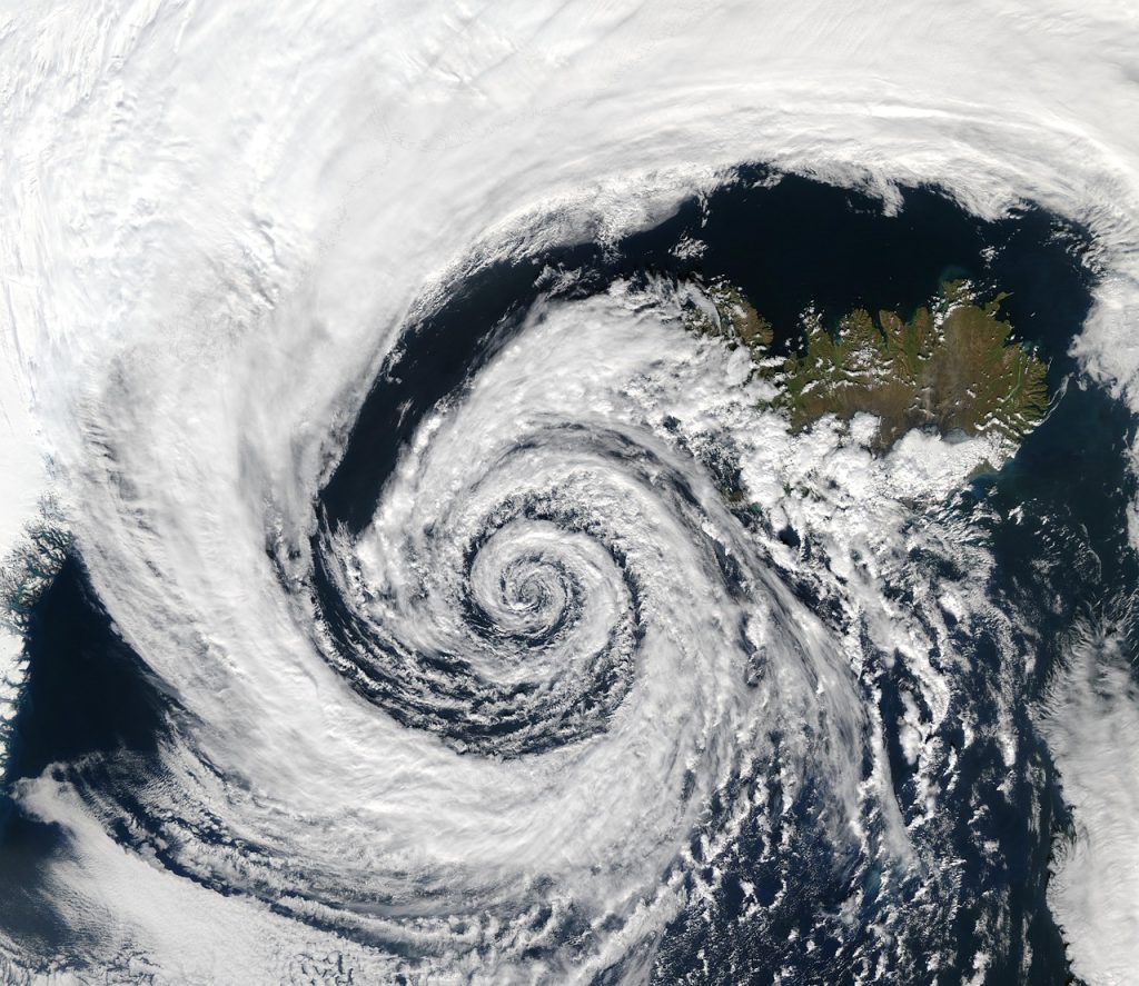 satellite image of the center of a storm