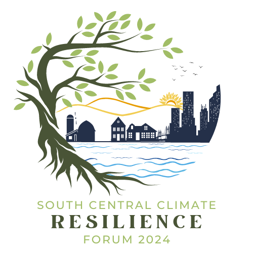 SCCRF logo - bending tree at a lake with city in background