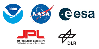 NOAA, NASA, EESA, JPL, and DLR logos