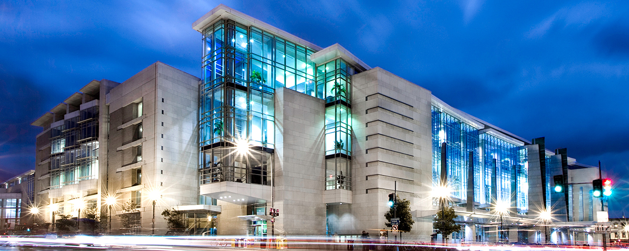 A photograph of the Walter E. Washington convention center