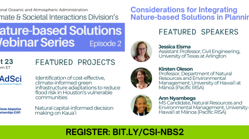 Nature-based solutions webinar series episode 2 poster