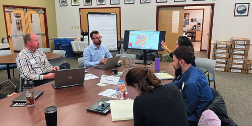 Adaptation professionals from Fernleaf conduct a listening session.