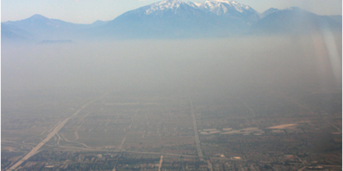smog over a valley city