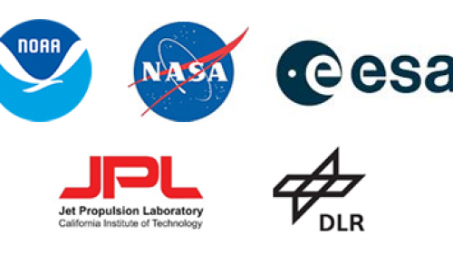 NOAA, NASA, EESA, JPL, and DLR logos