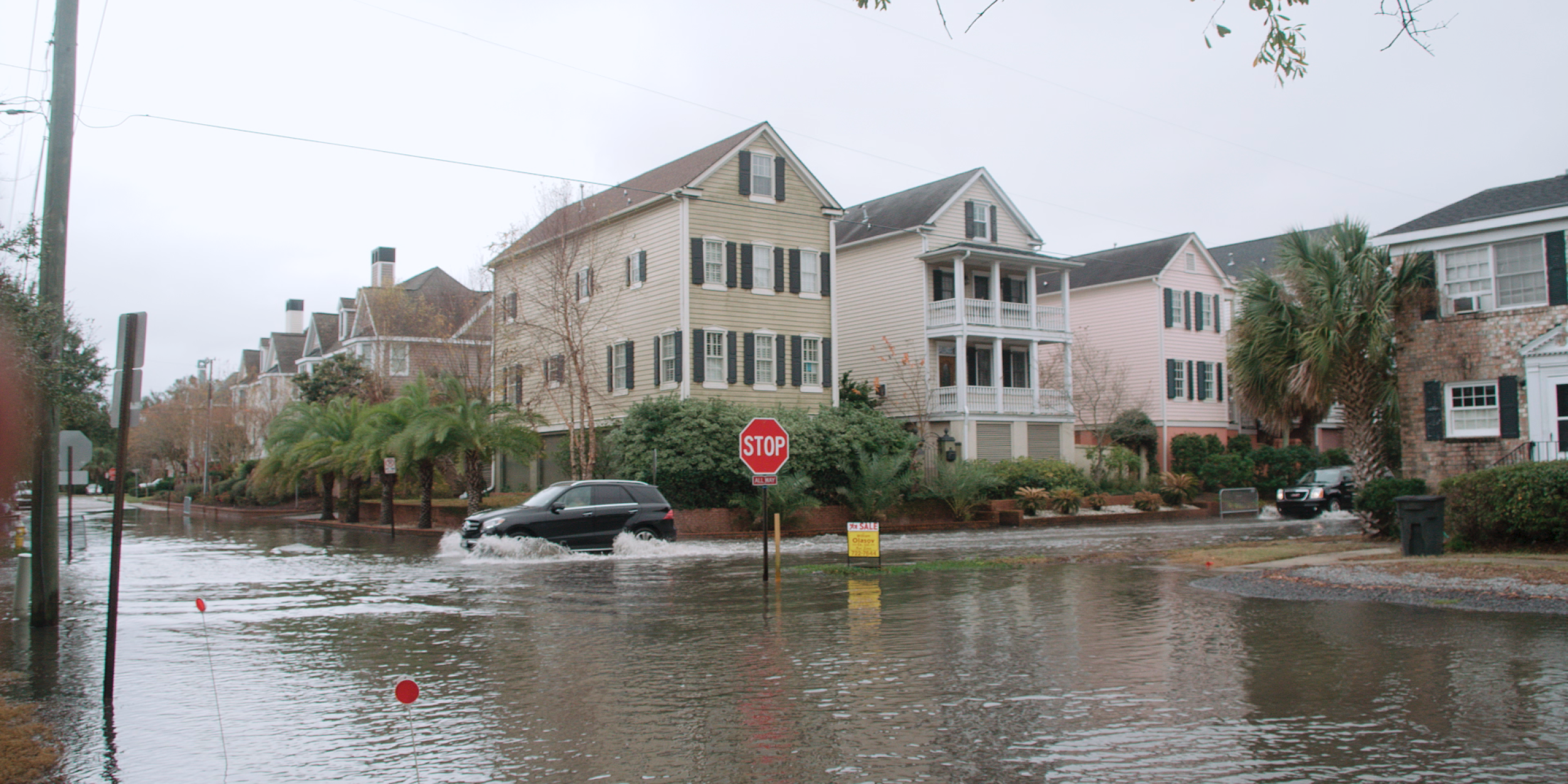 Sea level rise is contributing to increases in high-tide flooding that occurs on days even without storms in coastal communities such as Charleston, South Carolina, depicted in this photo.