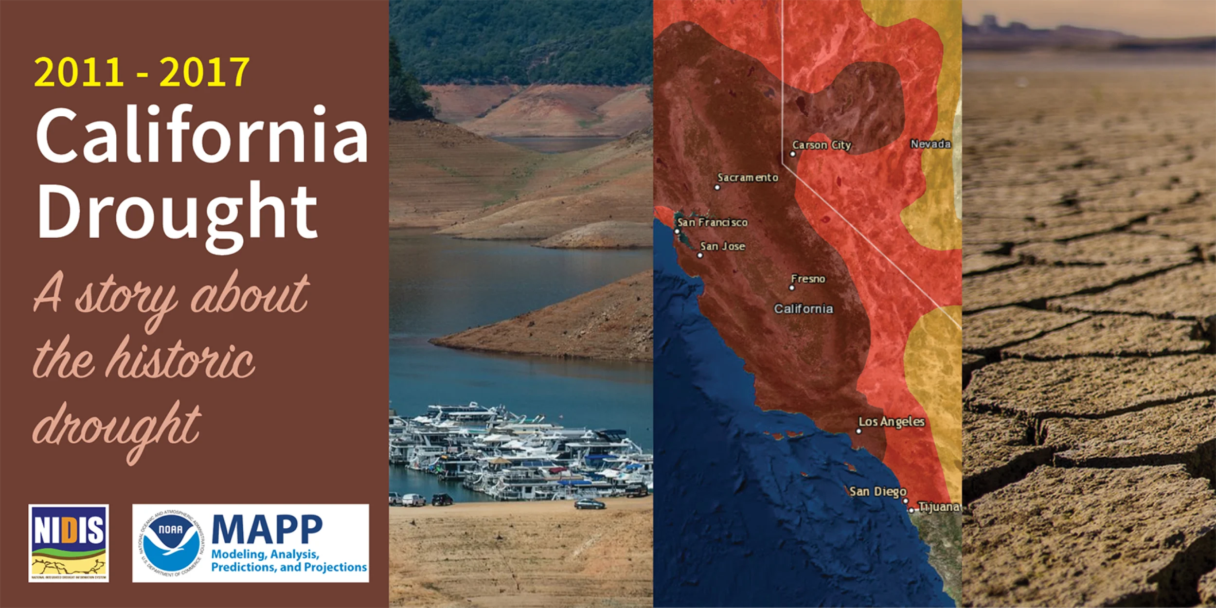 MAPP-NIDIS California Story Map
How did the 2011-2017 drought fit within California's history? The MAPP-NIDIS California Story Map will address this question, as well as describe the evolution of the drought, its complex causes, and implications for the future
