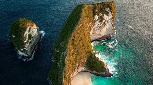 Overhead view of coastal cliffs