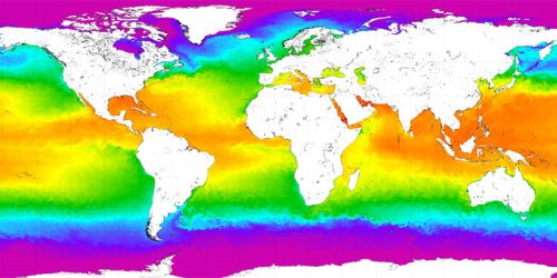 Map of global sea surface temperature