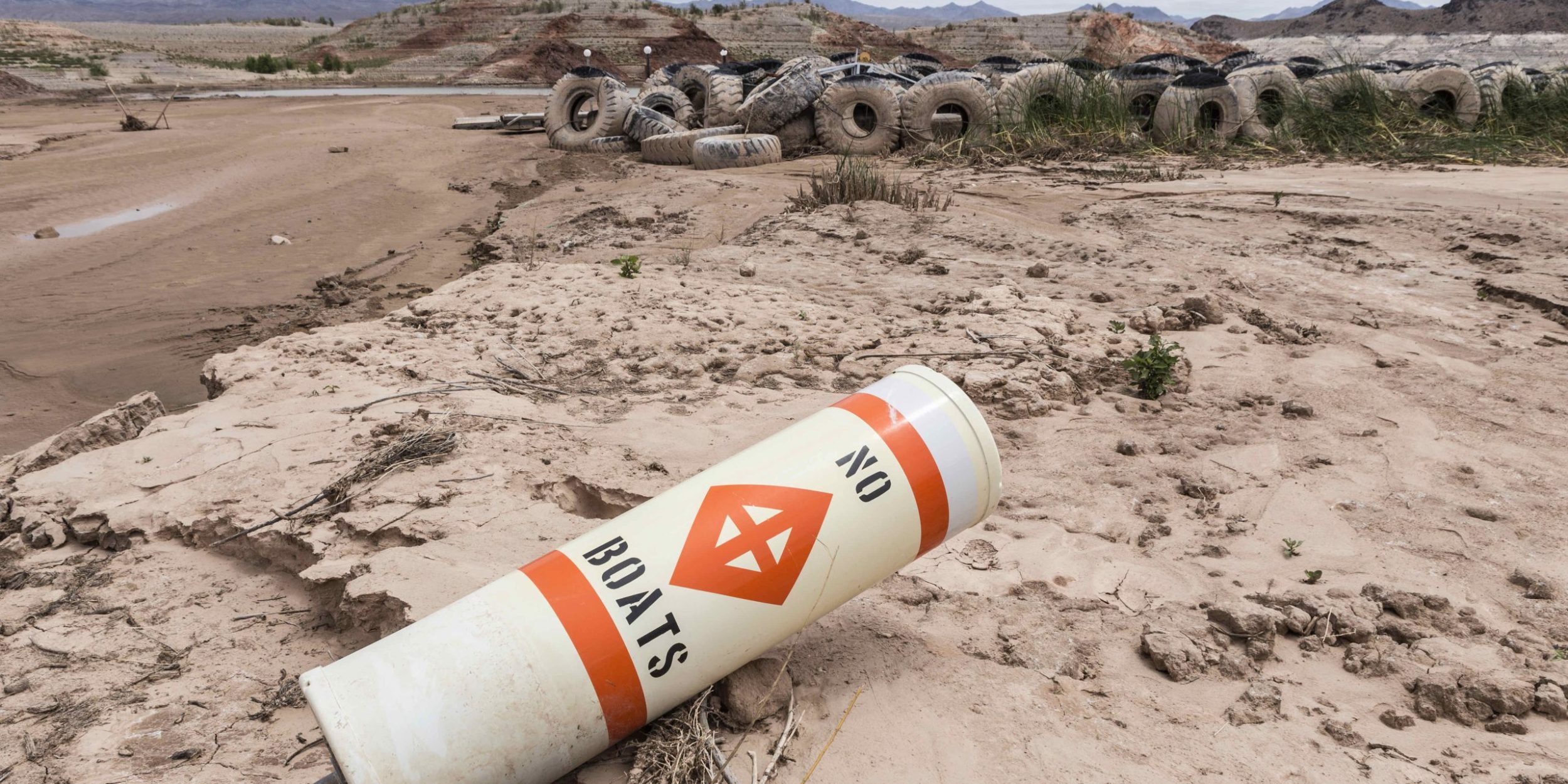 Historic low lake levels at Lake Mead in the drought ravaged state of Nevada.