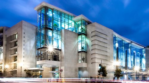 A photograph of the Walter E. Washington convention center